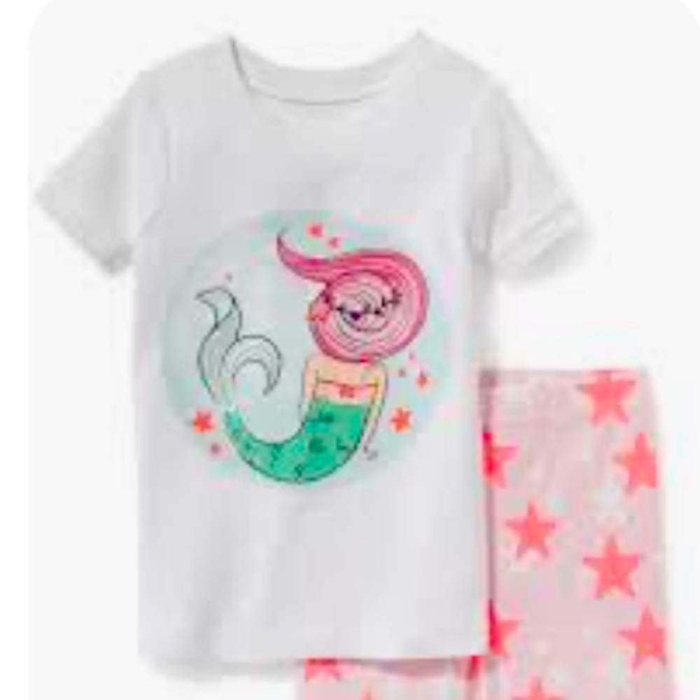 Old Navy Toddler Girl Mermaid Short Pajama Set, Size 4T